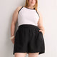 Linen Blend Pull-On Short