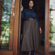 Plaid Circle Midi Skirt