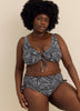 Culotte de maillot noire taille haute Montevideo à  motif géométrique - Raisins Curve