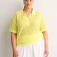 Crochet Waffle Polo Shirt - Active Zone