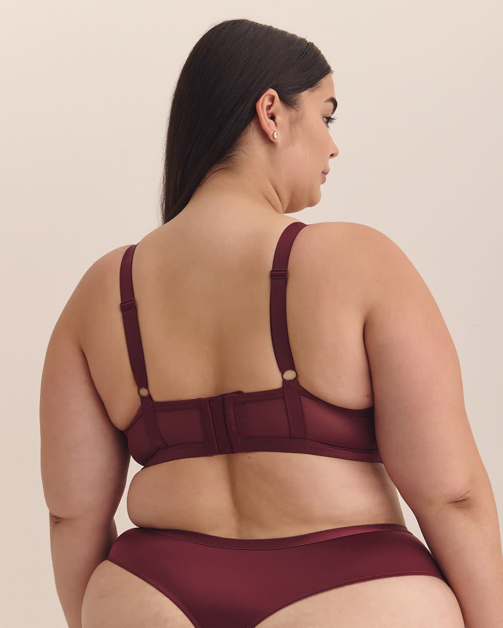 Soutien-gorge balconnet bordeaux en dentelle, avec armatures - Déesse Collection