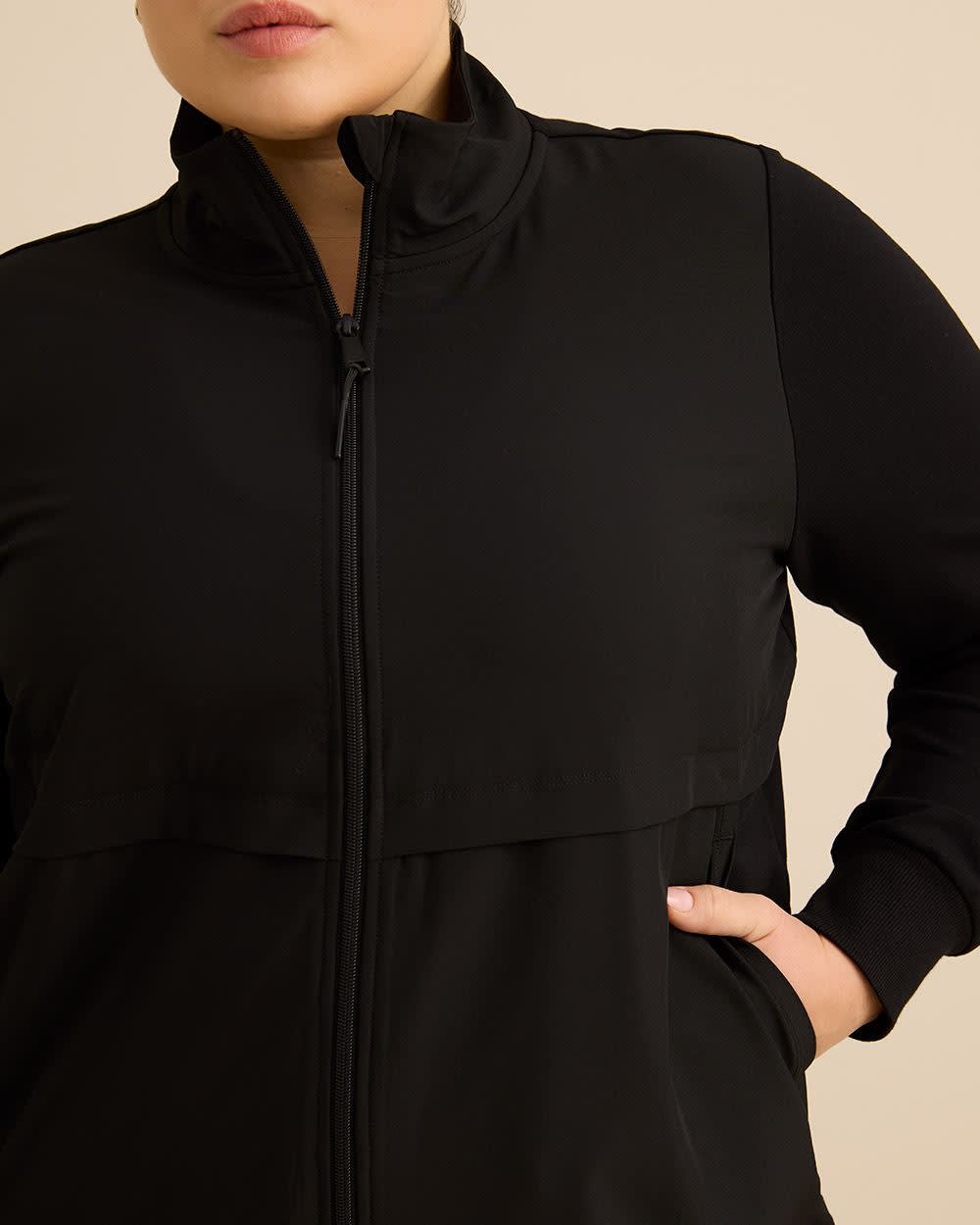 Veste zippée bimatière à col montant et manches longues - Active Zone