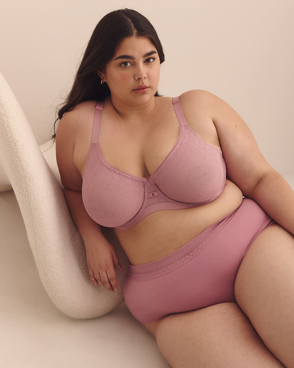 Unlined Pink Underwire Geometric Lace Bra - ti Voglio