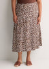 Leopard Pleated Midi Skirt