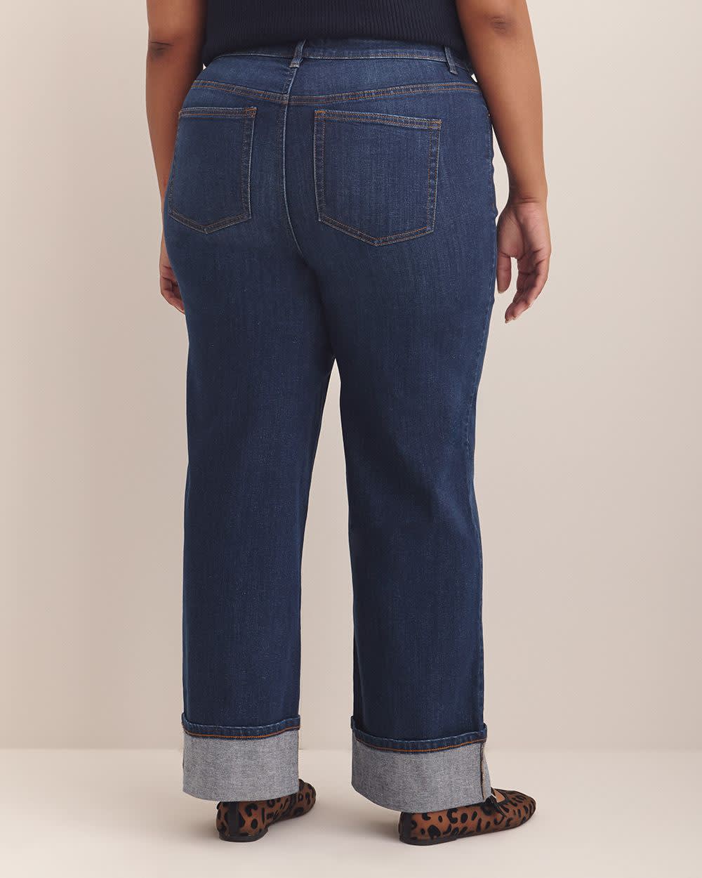Jean taille haute à  jambe large repliée - d/C JEANS