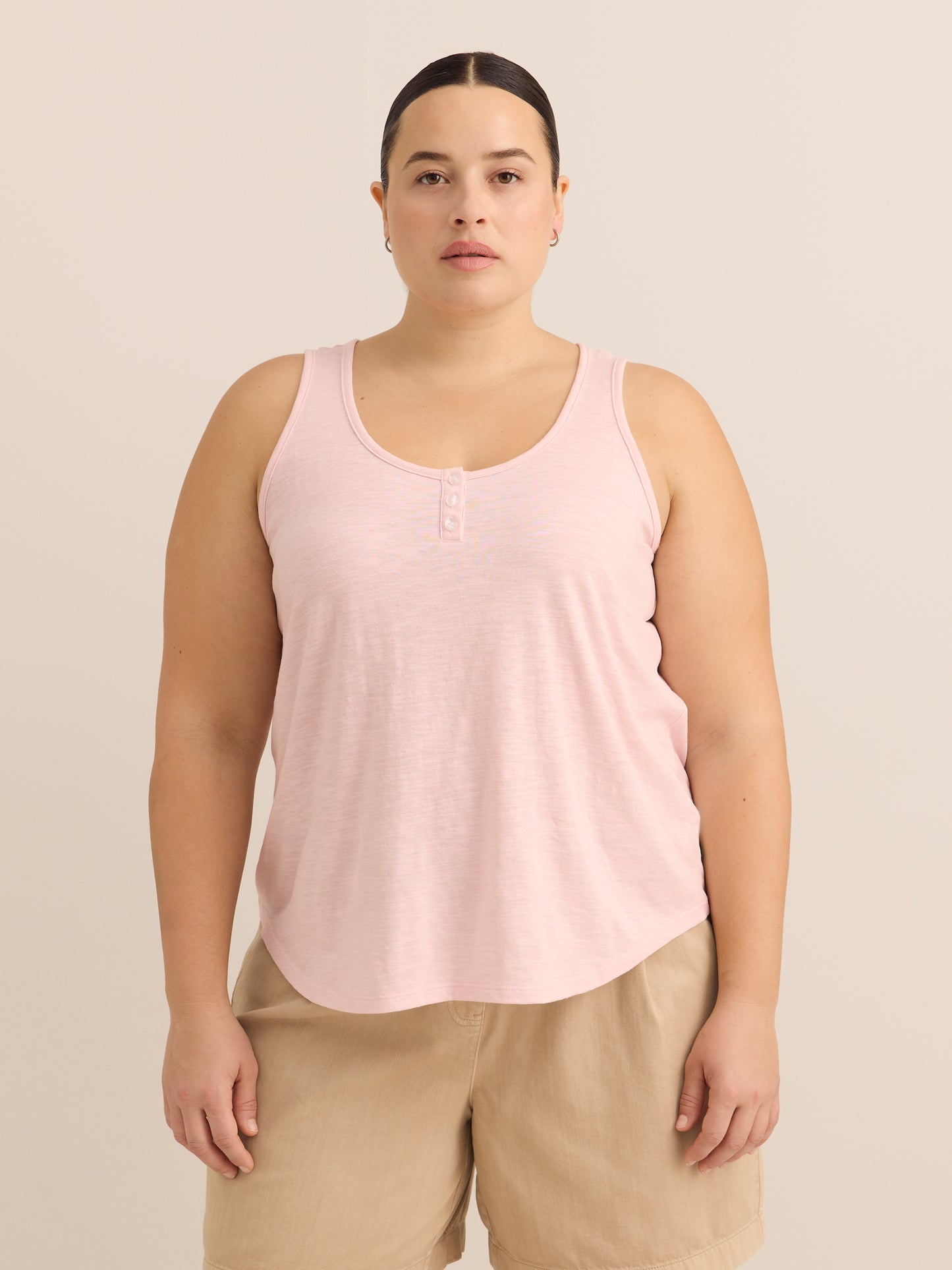 Straight Henley Tank Top