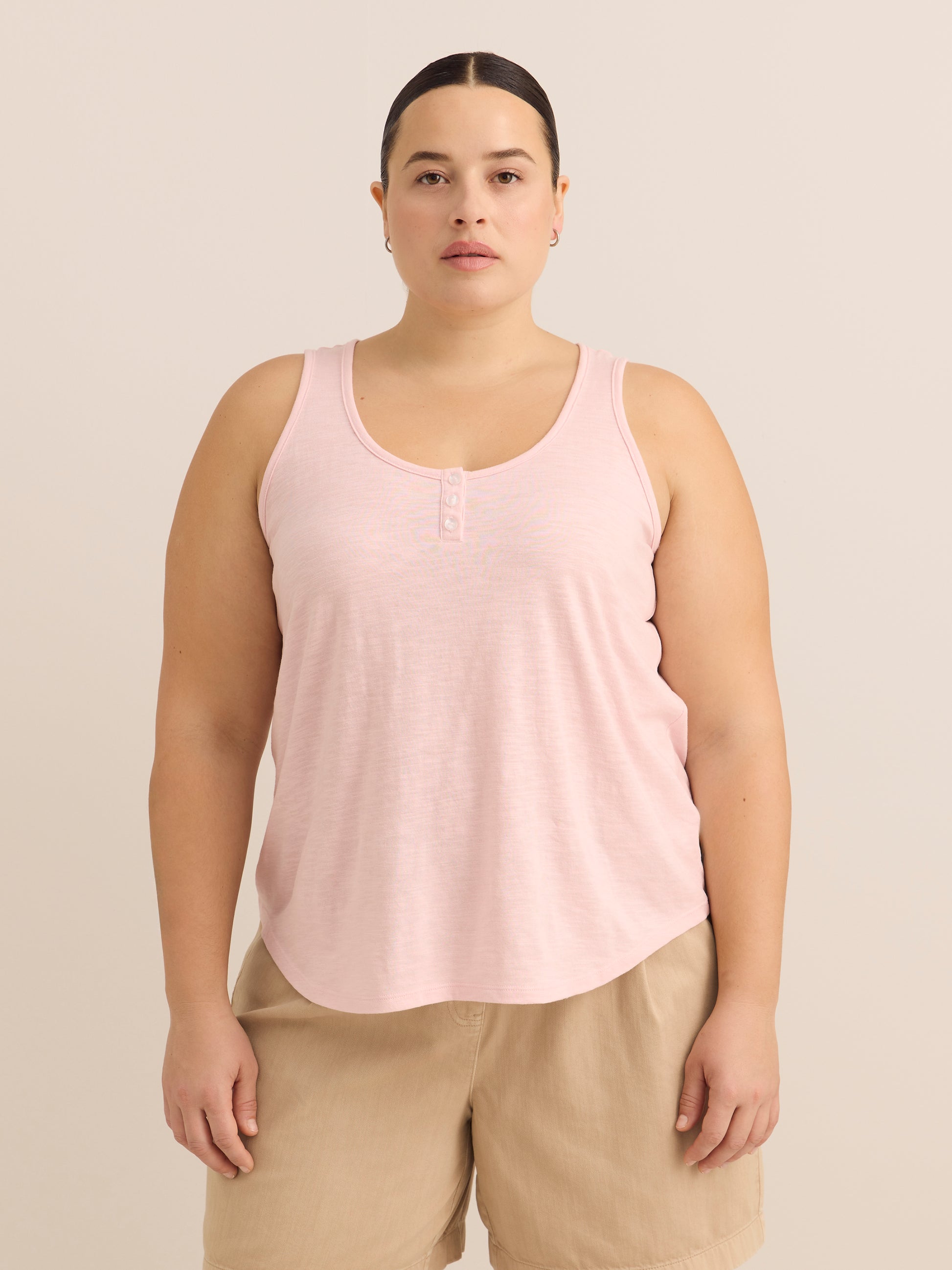 Straight Henley Tank Top