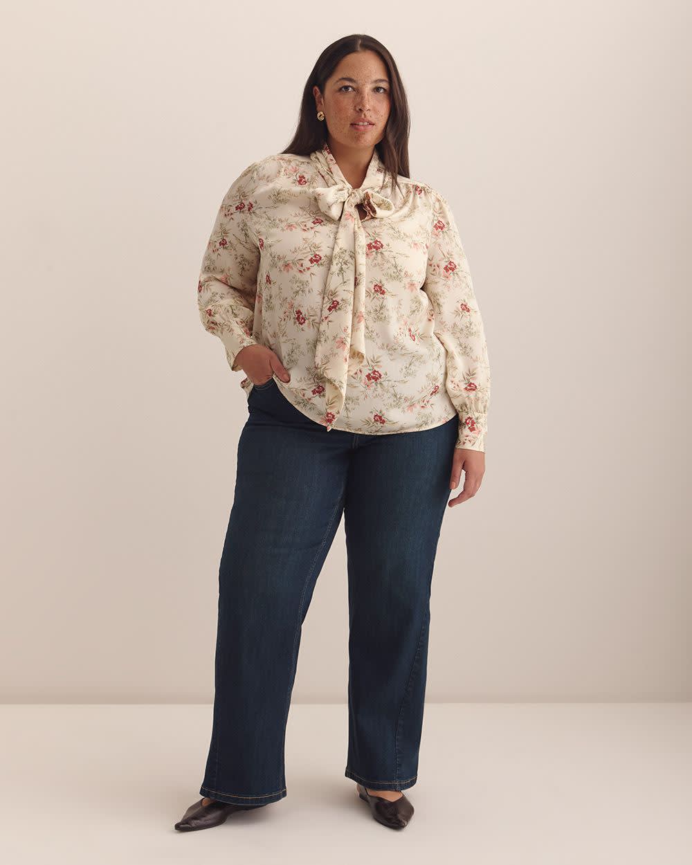 Feminine Scarf Blouse - Addition Elle