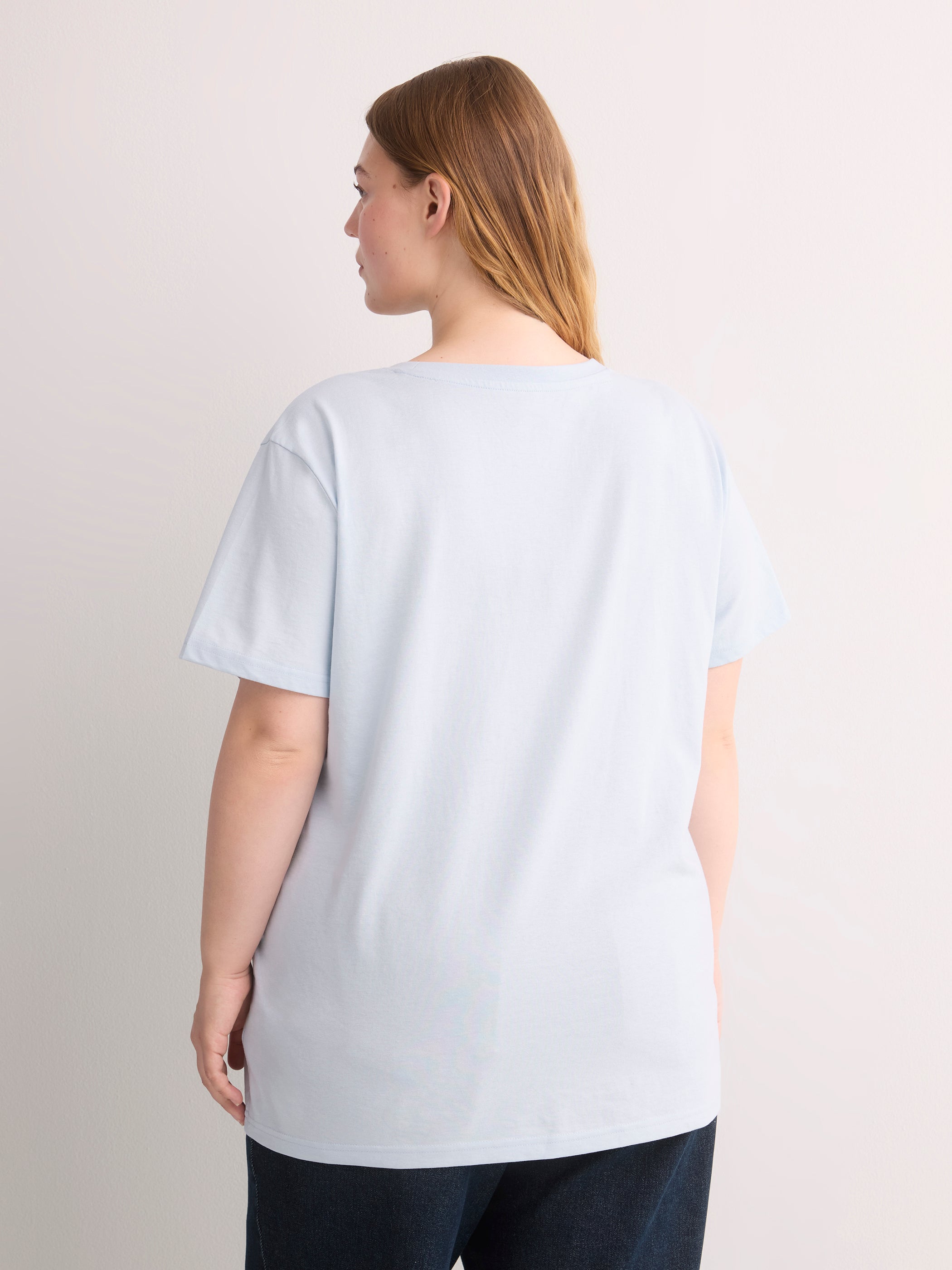 Blue Short-Sleeve Crew-Neck Tee with Power Puff Girls Print