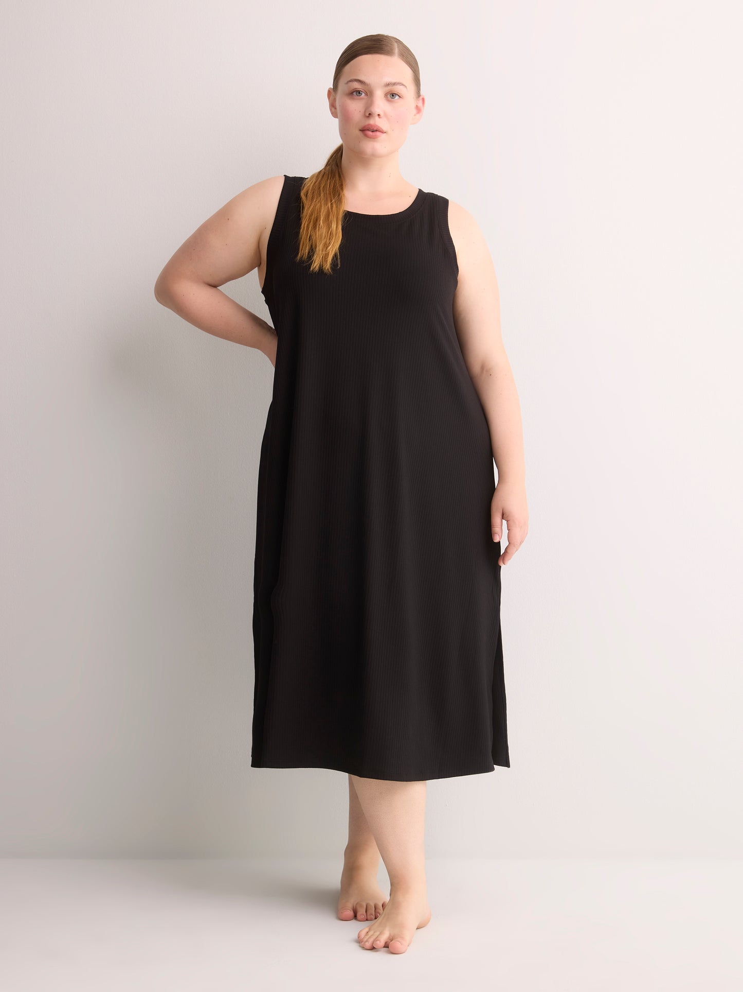 Sleeveless Long Rib Knit Sleepshirt - ti Voglio