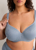 Blue Lace Underwire Padded T-Shirt Bra - tiVOGLIO