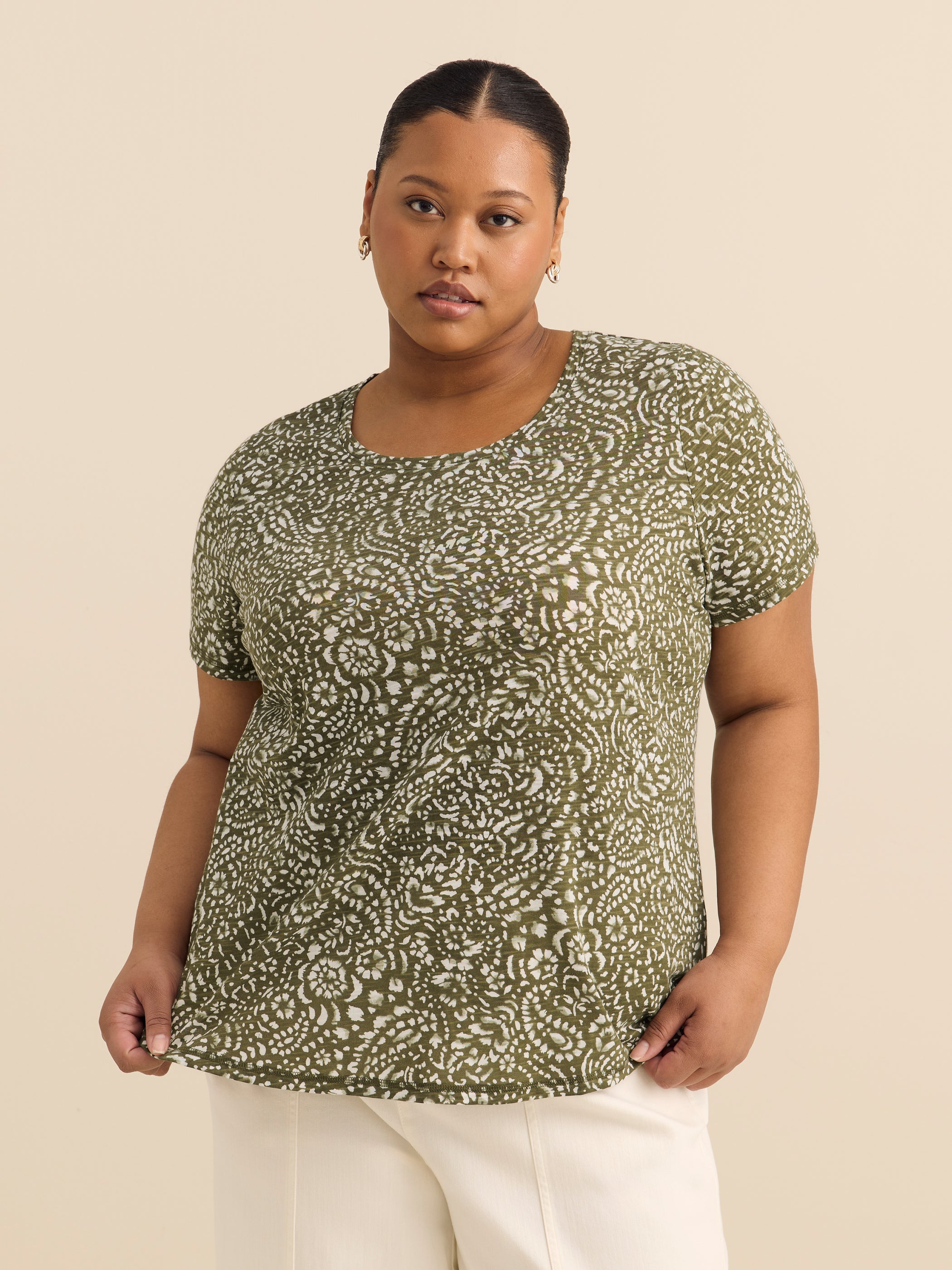 Curvy-Fit Short-Sleeve Crew-Neck Tee