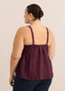 Linen Blend Swing Cami Blouse with Pintuck Detail