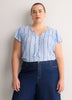 Floral A-Line Split-Neck Blouse