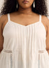Linen Blend Swing Cami Blouse with Pintuck Detail