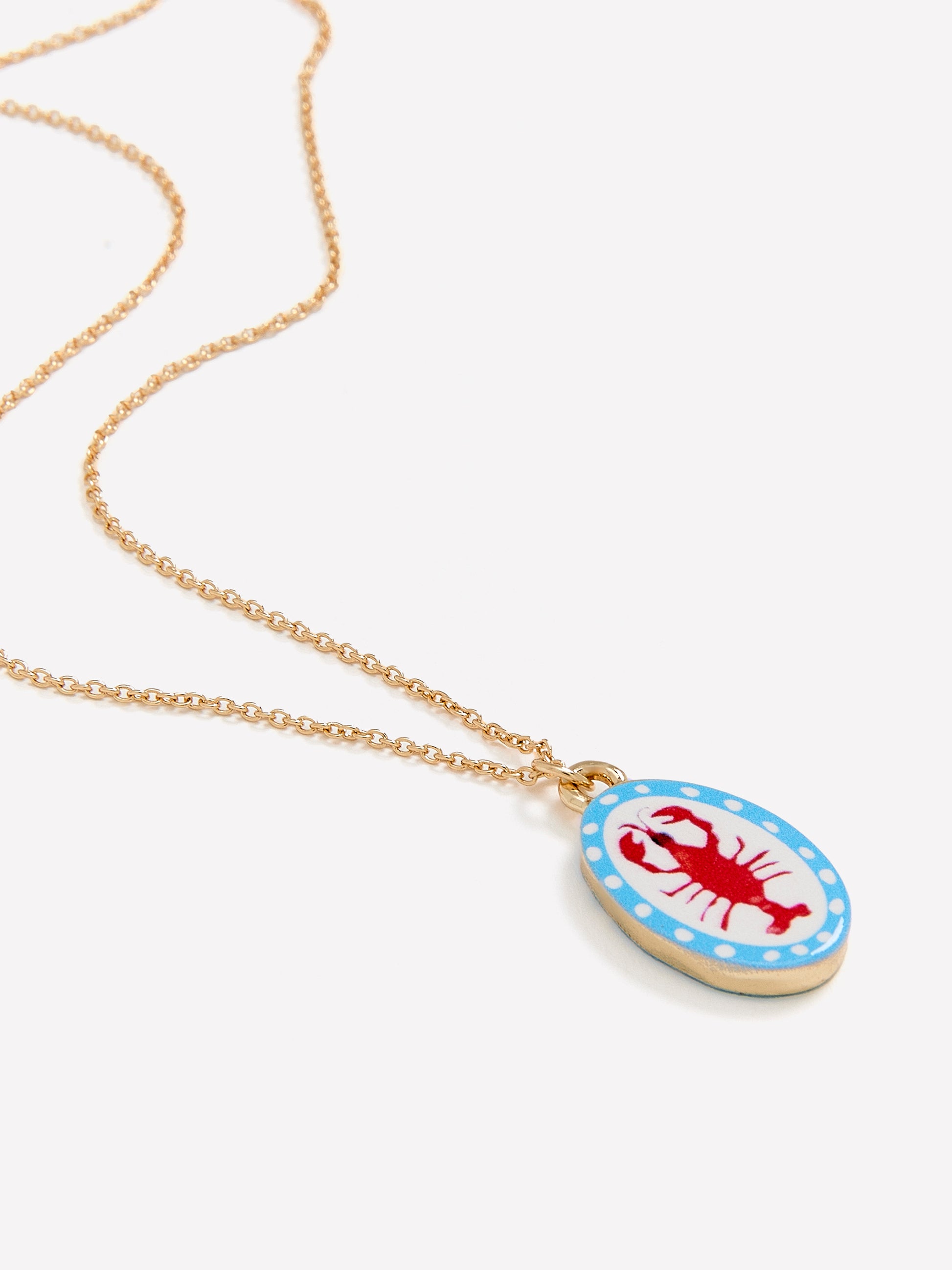 Short Dainty Necklace with Lobster Pendant