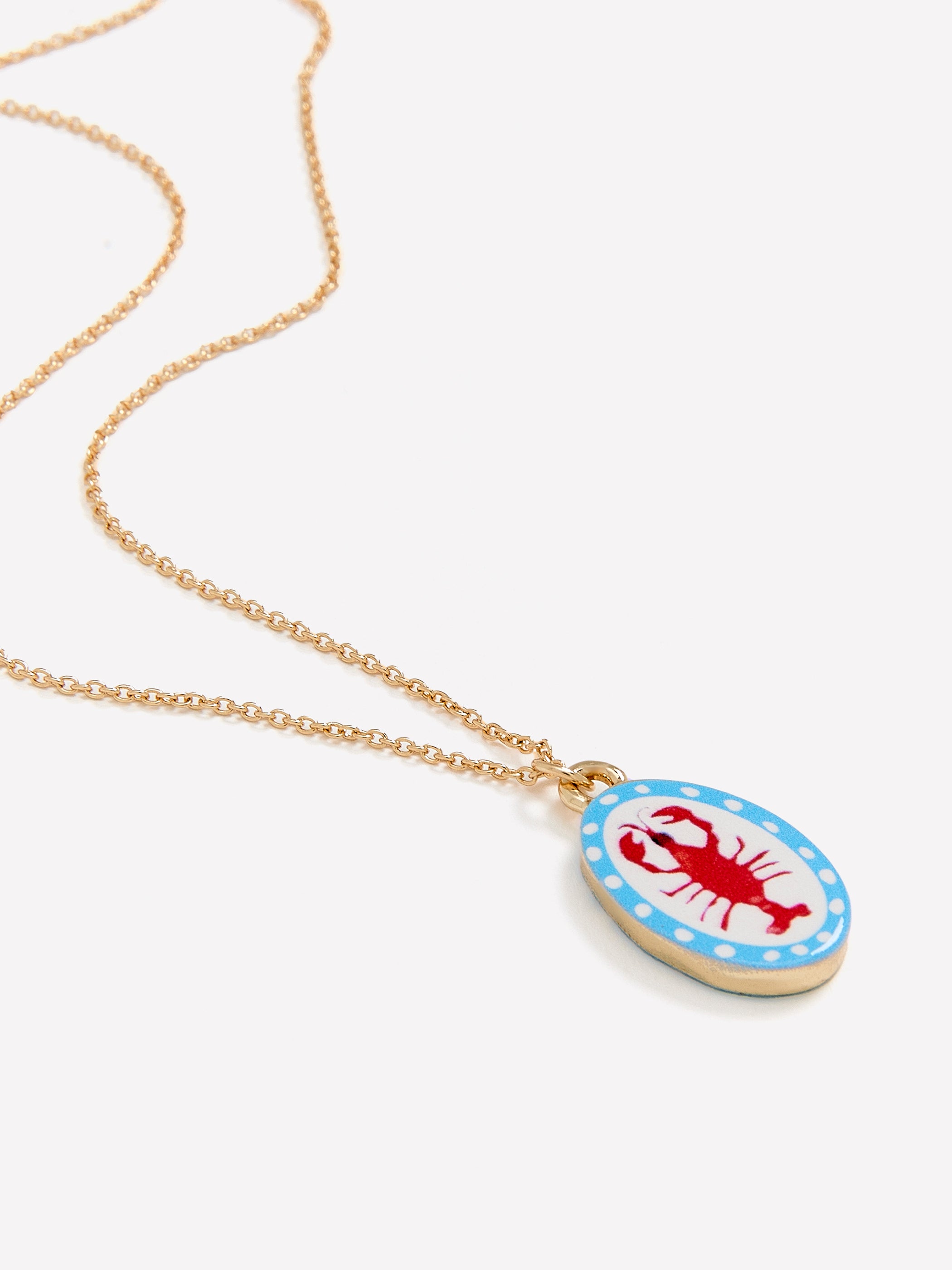 Short Dainty Necklace with Lobster Pendant
