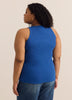 Fitted Halter-Neck Rib Knit Tank Top