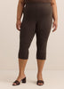Responsible, Brown Capri Legging with Beaded Keyhole at Hem