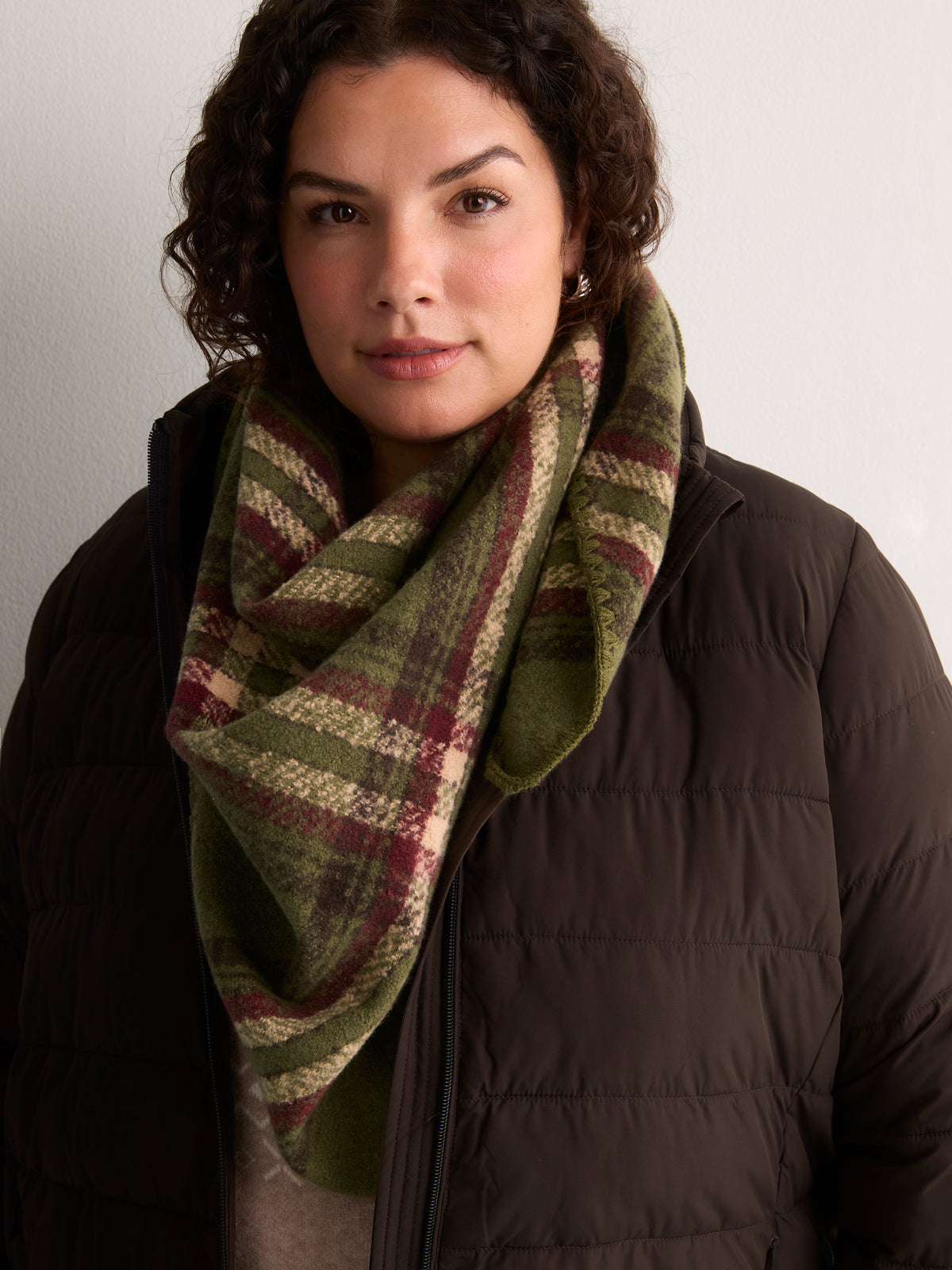 Classic Plaid Triangle Winter Scarf