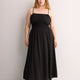 Black Sleeveless Smocked Waist Maxi Dress - Addition Elle