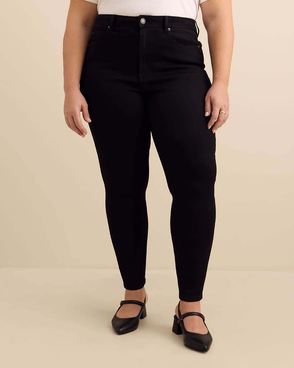 Legging en denim noir à taille moyenne, coupe classique - d/C JEANS