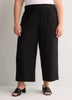 Woven Wide-Leg Slip-On Cropped Pant