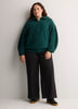Loose-Fit Half-Zip Shaker Knit Sweater