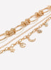 Golden Charm Link Bracelets, Set of 2