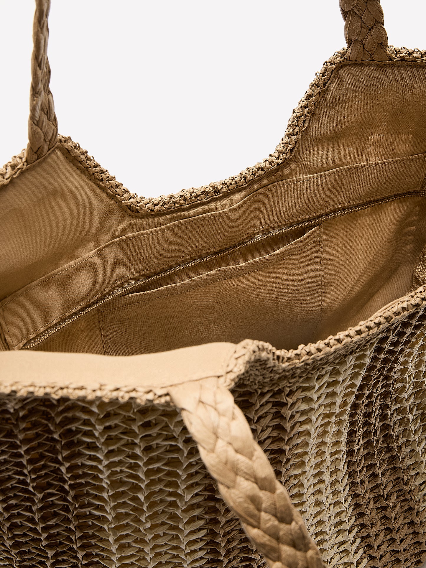 Straw Tote Bag with Beads