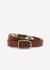 Reversible Faux Leather Denim Belt with D-Shaped Buckle