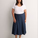 Dark Denim Fit and Flare Midi Skirt - d/C JEANS