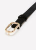 Dressy Velvet Belt with Coloured Crystal Buckle