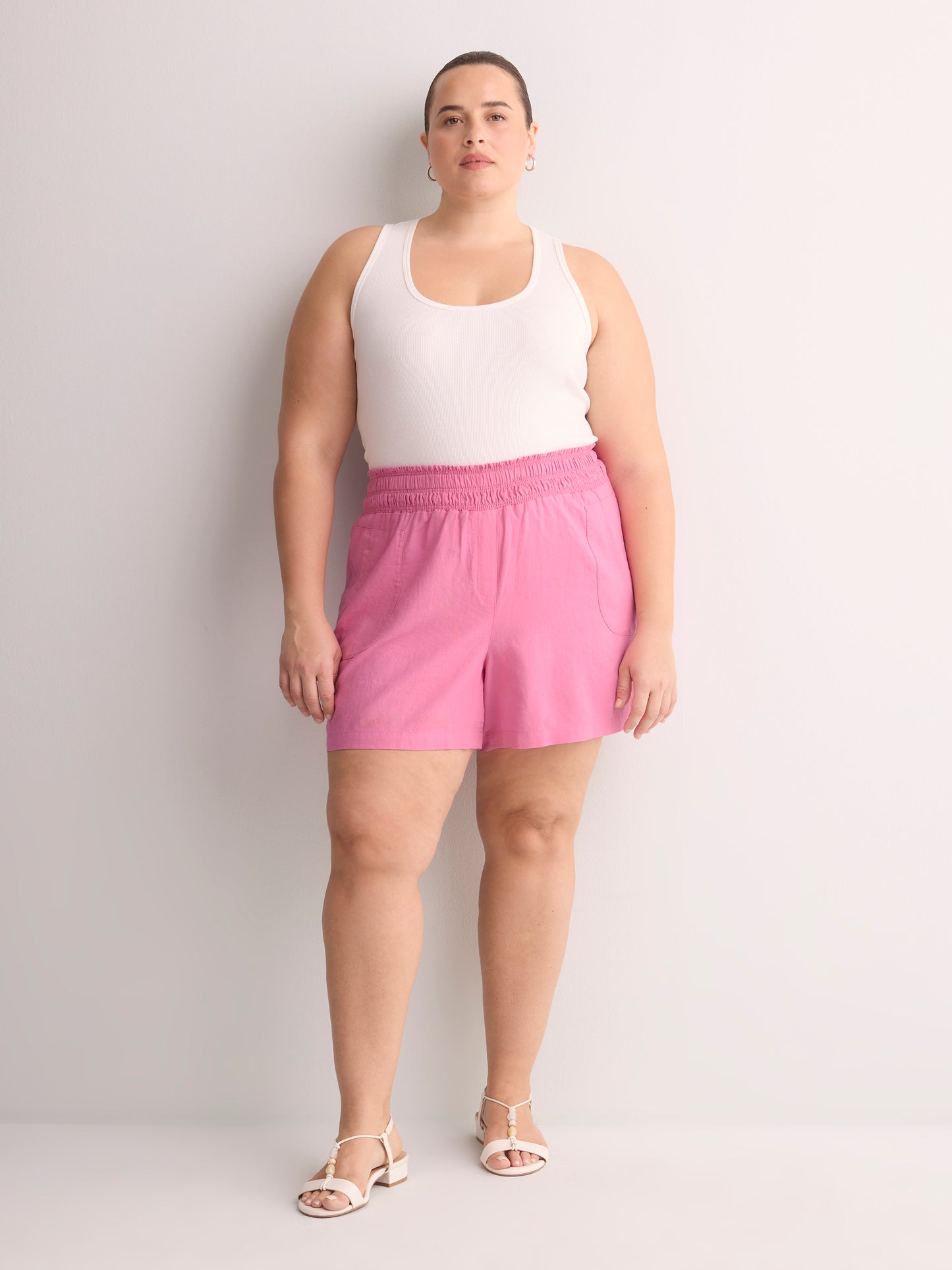 Linen Blend Pull-On Short