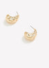 Golden Hammered Puffy Tear Drop Earrings