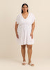 Blue Eyelet Fit and Flare V-Neck Cover-Up Dress - Cover Me