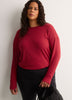 Long Ribbed Knit Crew-Neck T-Shirt - Active Zone