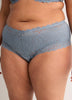Full Blue Brief with Lace Waistband - Déesse