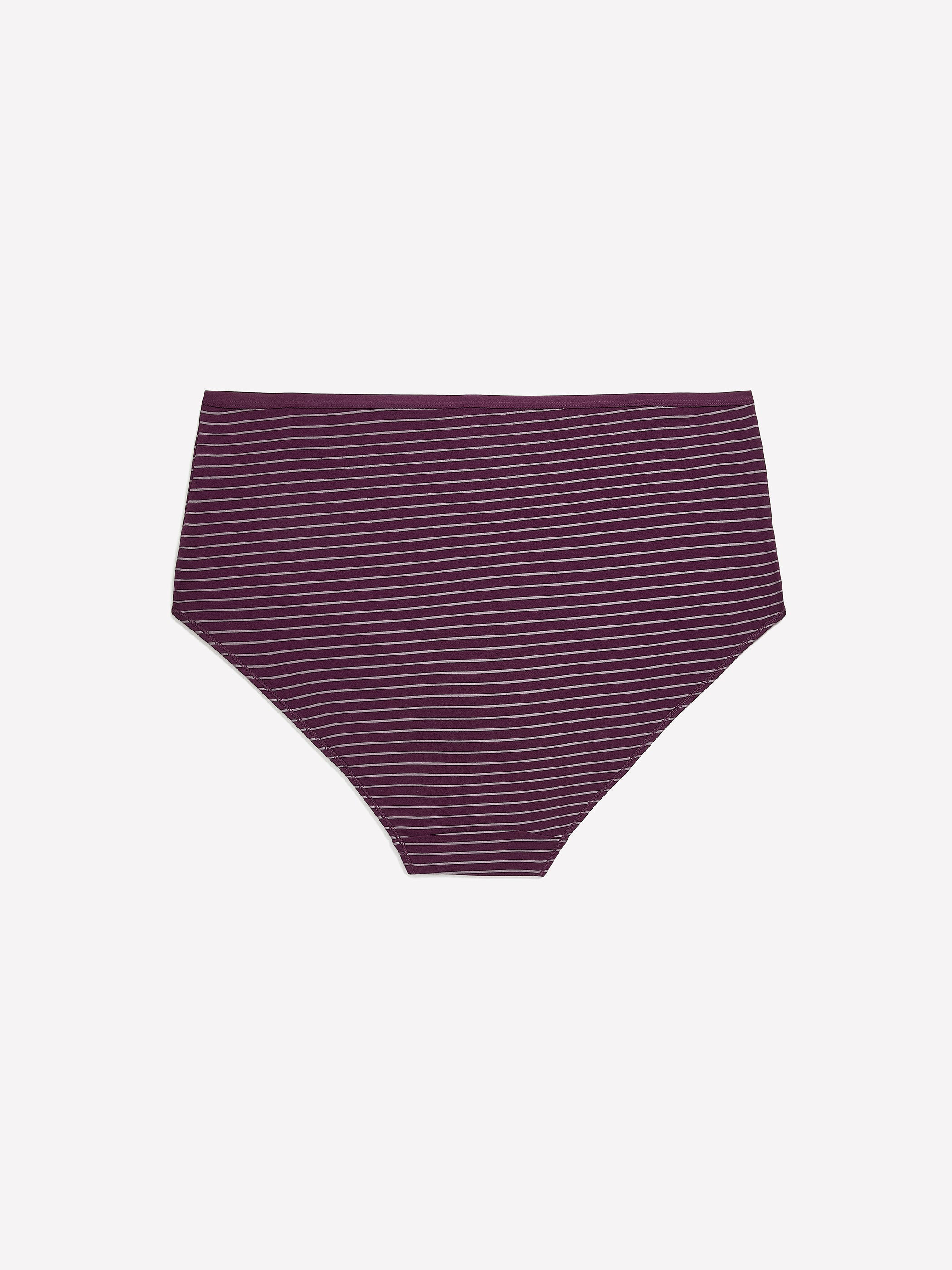 Plum Striped Cotton Full Brief - tiVOGLIO