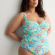 Shirred Bandeau Underwire One-Piece Swim Suit - Bleu by Rod Beattie