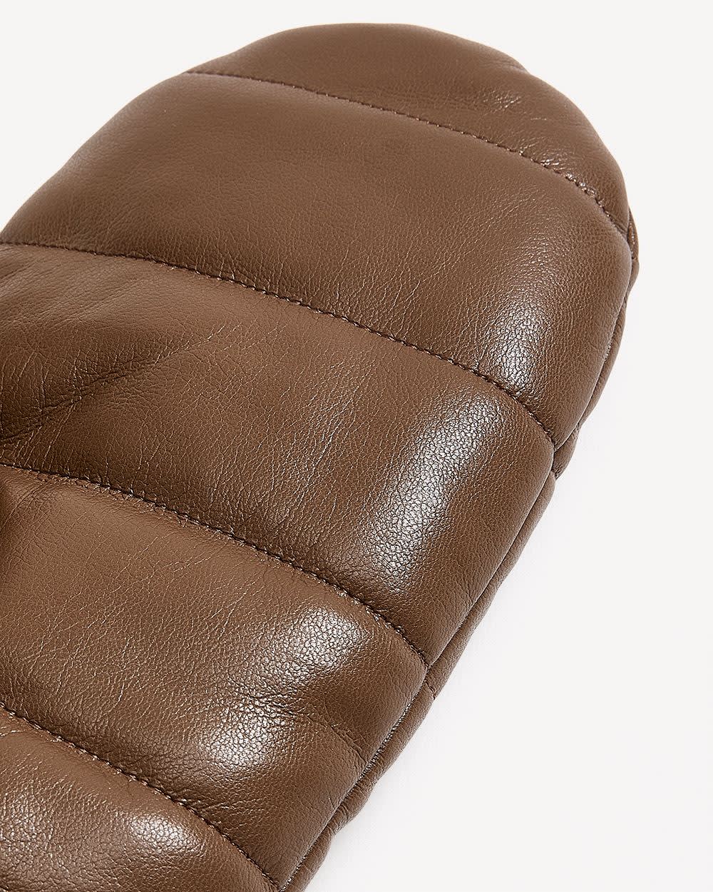 Mitaines en faux cuir matelassé
