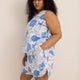 Sea-Print Cotton Pull-On Short