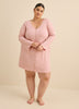 Flowy Ribbed-Knit Long-Sleeve Sleepshirt