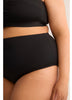 Black High-Waist Basic Swim Brief