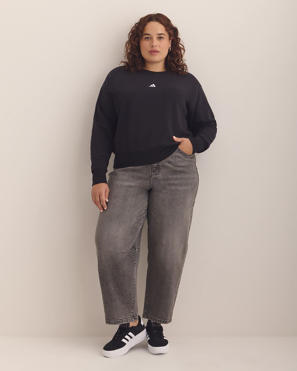 Black Feel Cozy Sweatshirt with Small Logo - adidas