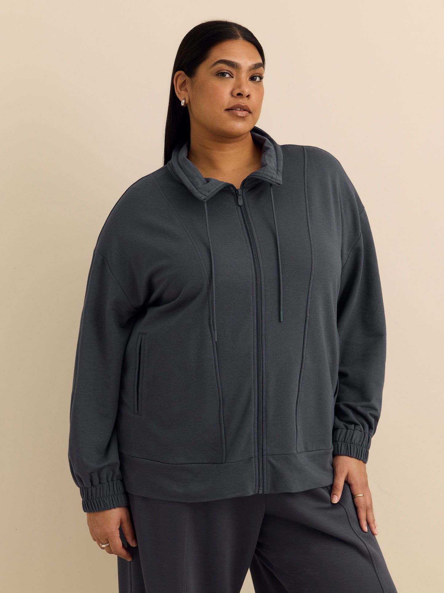 Manteau zippé à col montant - Active Zone