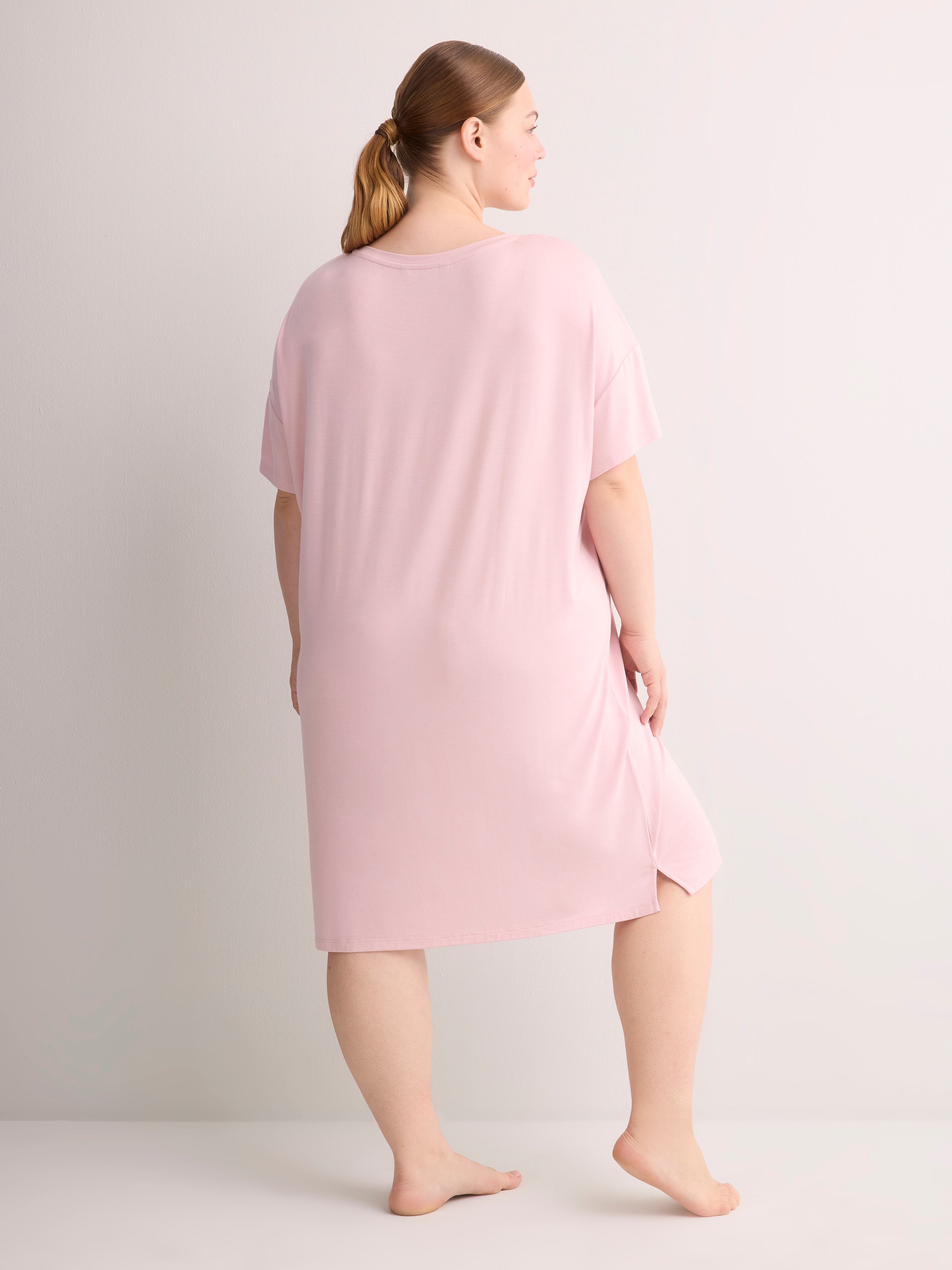 Responsible, Lilac Short-Sleeve Sleepshirt with Flamingo Print