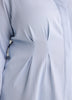 Soft Blue Textured Dropped-Shoulder Fit-and-Flare Shirt Blouse