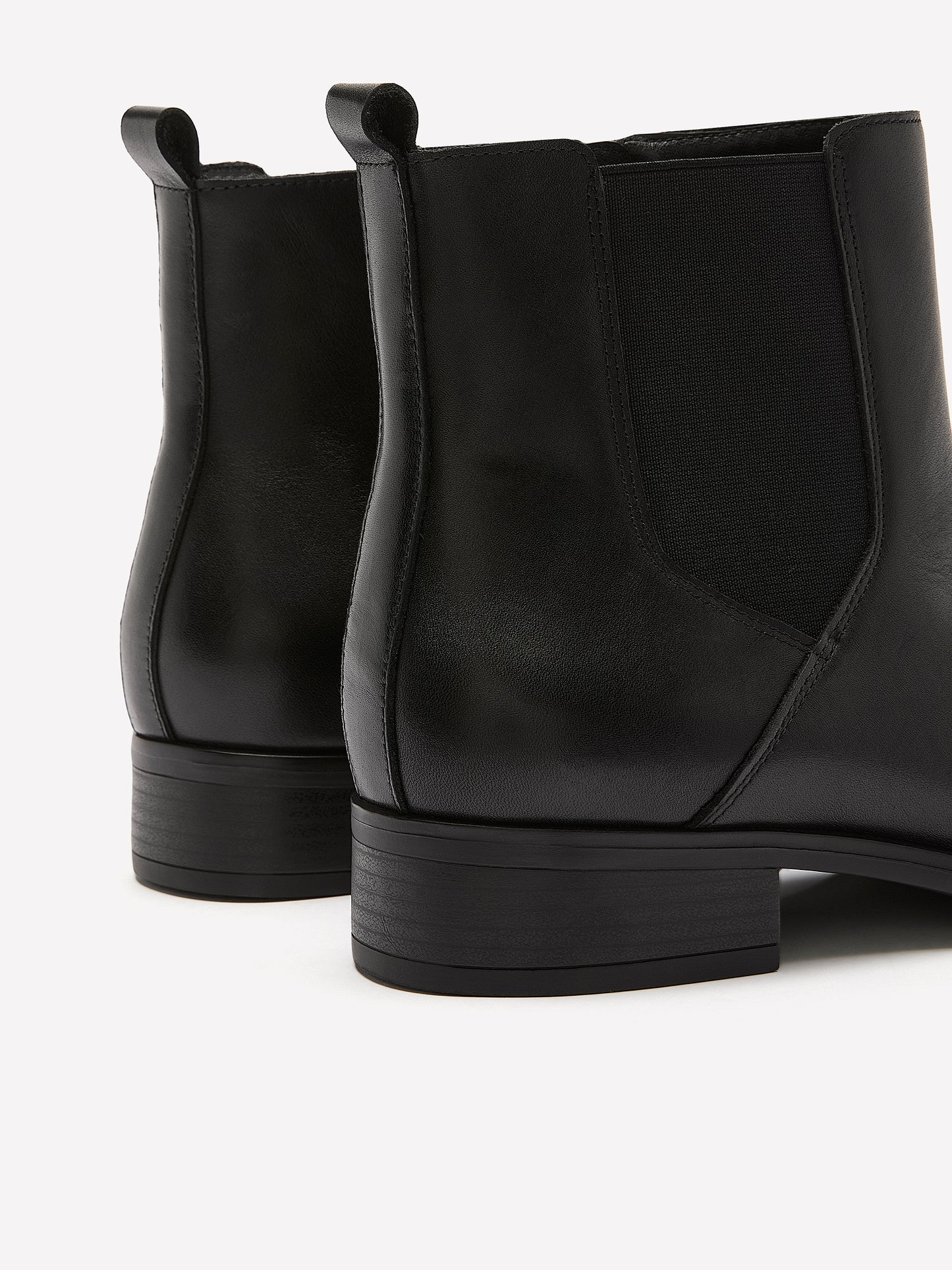 Extra Wide Width, Black Leather Chelsea Bootie