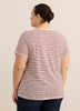 Curvy-Fit Striped Short-Sleeve Crew-Neck Tee